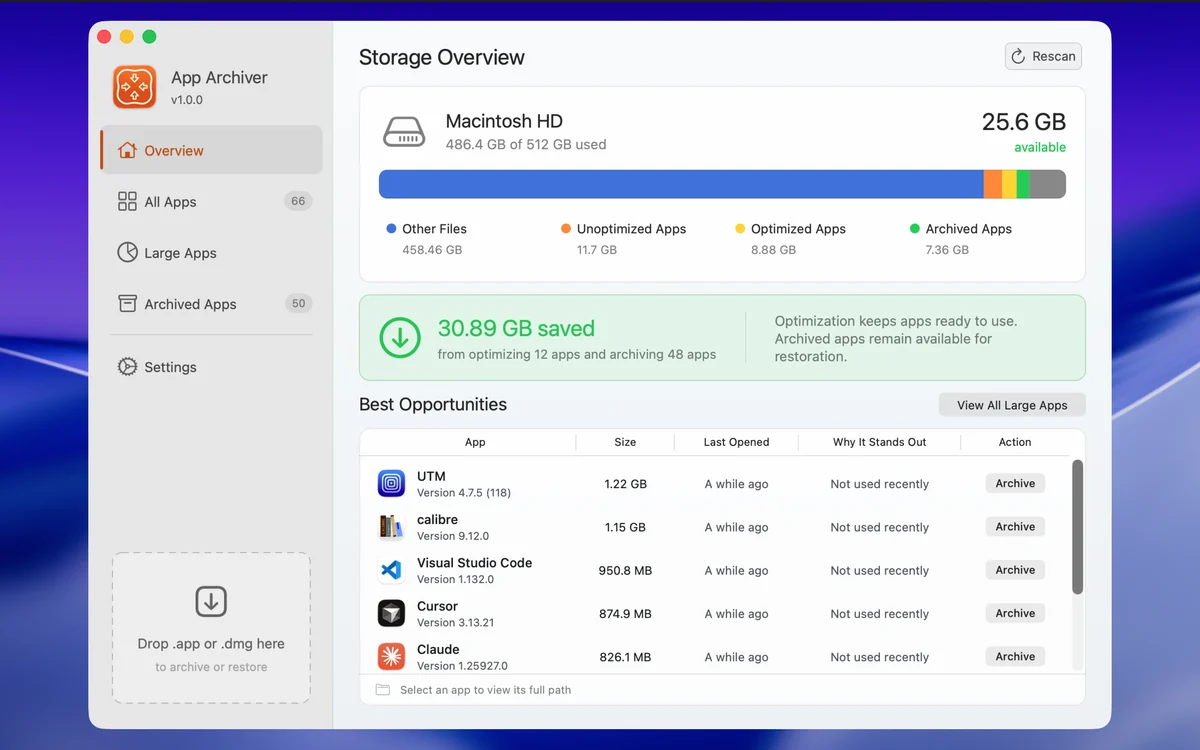 App Archiver app preview