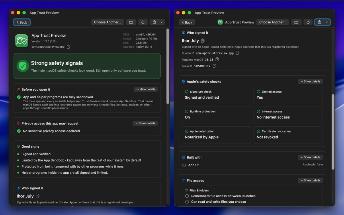 App Trust Preview app preview