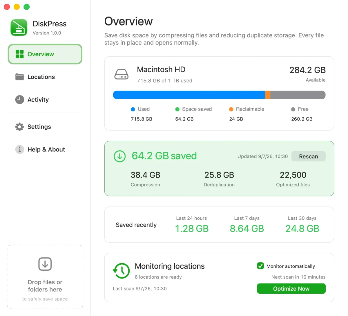 DiskPress app preview