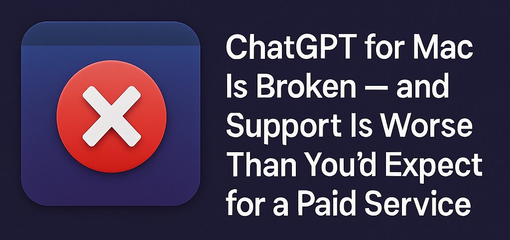 ChatGPT for Mac broken title card