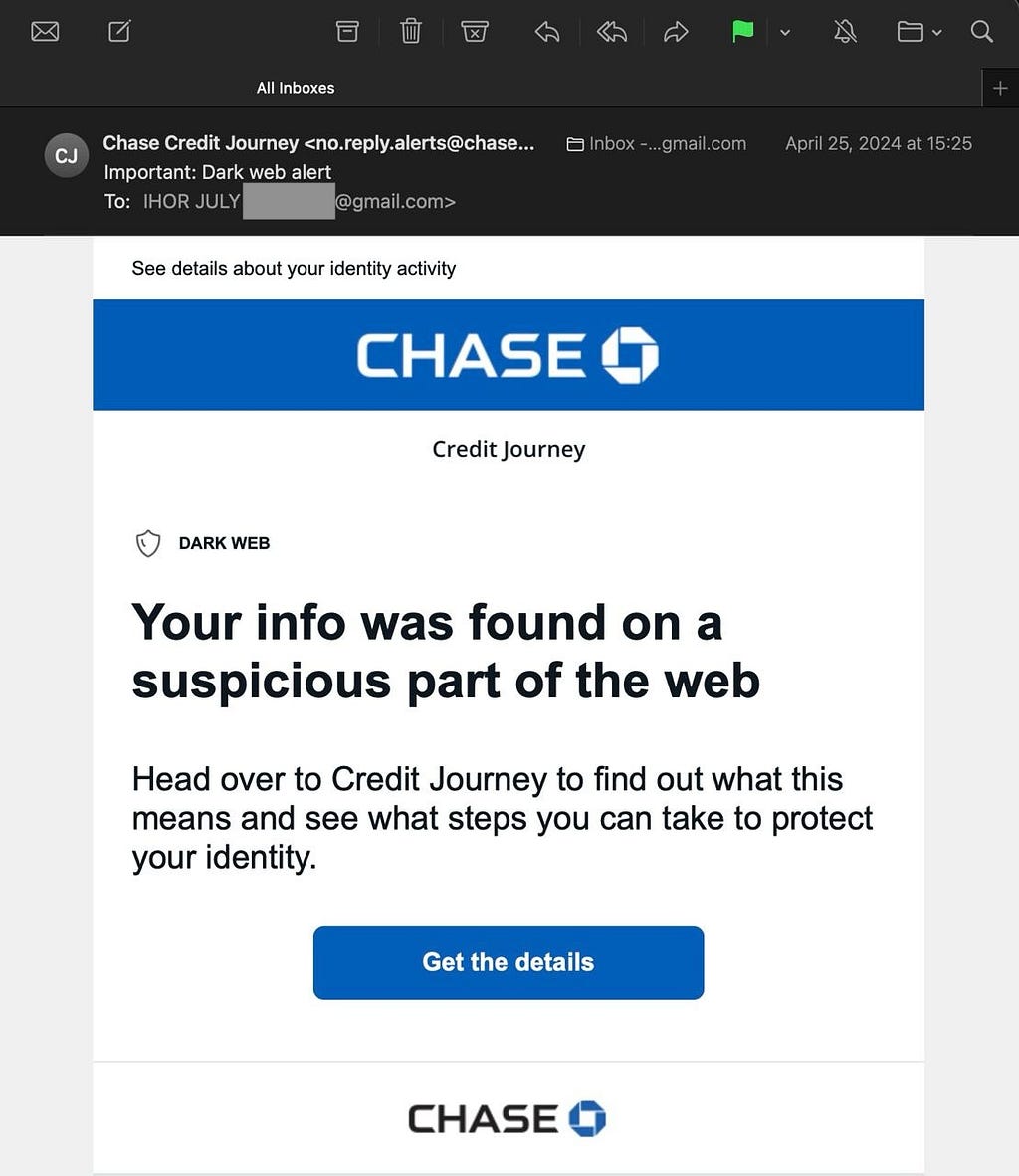 Example of a safer alert that avoids a risky clickable third party link