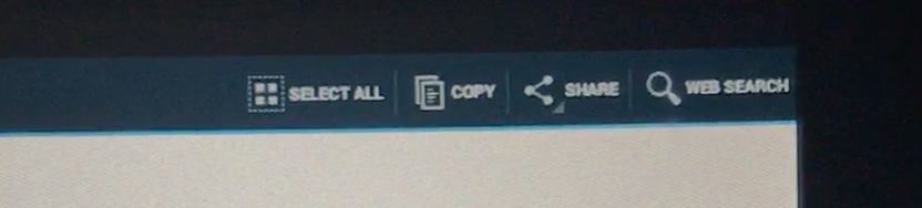 Android text selection share menu