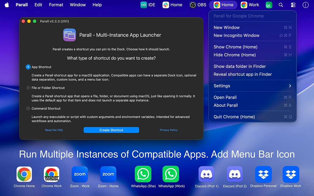 Parall multi-instance app launcher
